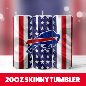 Buffalo Bills Football Team 10 20oz Skinny Tumbler PNG Digital Download 1