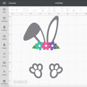 Bunny Flower Monogram SVG 2