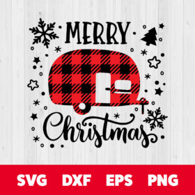 Camper Merry Christmas Snowflake SVG 1