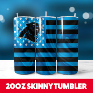 Carolina Panthers Football Team 10 20oz Skinny Tumbler PNG Digital Download 1
