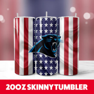 Carolina Panthers Football Team 4 20oz Skinny Tumbler PNG Digital Download 1