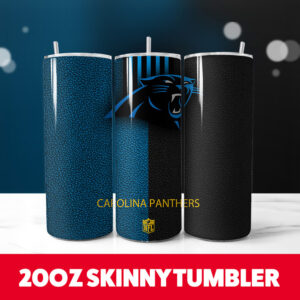 Carolina Panthers Football Team 9 20oz Skinny Tumbler PNG Digital Download 1