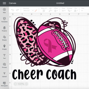 Cheer Coach Leopard Cheerleading Football Mom Breast Cancer SVG 2