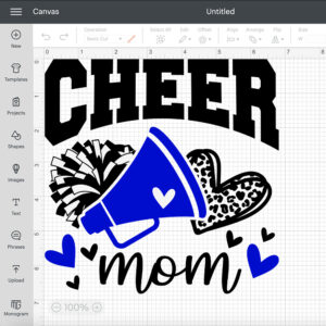 Cheer Mom Blue Megaphone SVG Cheerleader T shirt Design SVG Cut Files 2