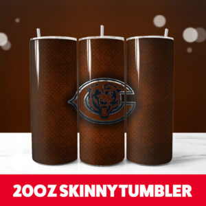 Chicago Bears 4 20oz Skinny Tumbler PNG Digital Download 1