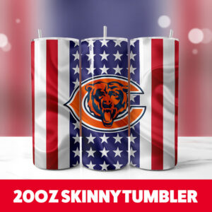 Chicago Bears 6 20oz Skinny Tumbler PNG Digital Download 1