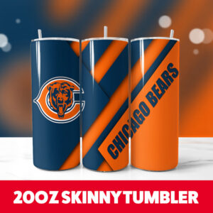 Chicago Bears 8 20oz Skinny Tumbler PNG Digital Download 1
