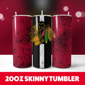 Chicago Blackhawks 20oz Skinny Tumbler PNG Digital Download 1