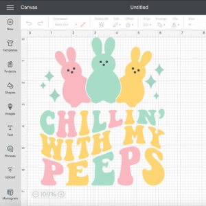 Chillin With My Peeps SVG Easter Bunny Ears Retro Design SVG Cut Files Cricut 2