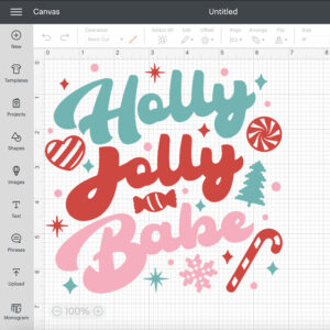 Christmas Holly Jolly Babe SVG files for Cricut Trendy Groovy Retro Mom Christmas SVG 2