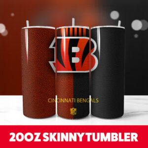 Cincinnati Bengals 3 20oz Skinny Tumbler PNG Digital Download 1