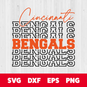 Cincinnati Bengals SVG NFL Football Team T shirt Retro Design SVG Cut Files 1