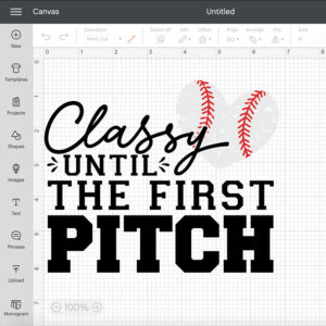 Classy Until The First Pitch SVG Baseball Heart Mom T shirt Design SVG PNG Files 2
