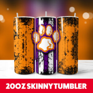 Clemson Tigers 20oz Skinny Tumbler PNG Digital Download 1