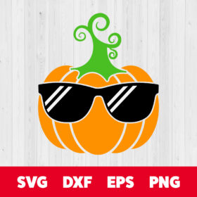 Cool Pumpkin SVG Boy Pumpkin with Sunglasses SVG cut files 1