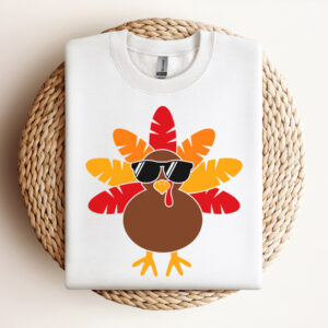 Cool Turkey SVG Thanksgiving Boys Monogram SVG cut file 3