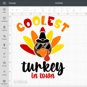Coolest Turkey In Town SVG Funny Turkey Face SVG cut files for Cricut 2