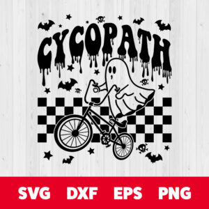 Cycopath SVG Funny Halloween Retro Ghost Black Design SVG PNG Cut Files 1