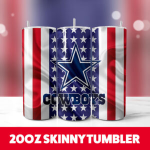 Dallas Cowboys Football Team 1 20oz Skinny Tumbler PNG Digital Download 1