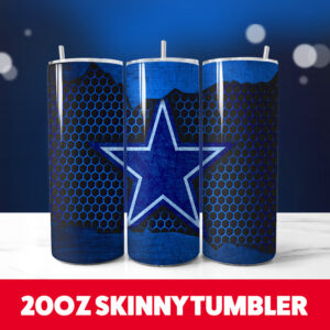 Dallas Cowboys Football Team 3 20oz Skinny Tumbler PNG Digital Download 1