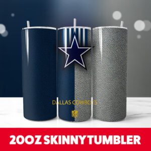 Dallas Cowboys Football Team 8 20oz Skinny Tumbler PNG Digital Download 1