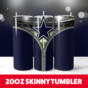 Dallas Cowboys Zipper 20oz Skinny Tumbler PNG Digital Download 1