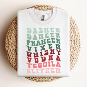 Dasher Dancer Prancer Vixen Whisky Vodka Tequila Blitzen SVG Funny Christmas SVG 3