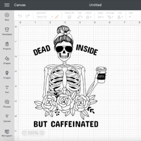 Dead Inside But Caffeinated SVG Halloween SVG Mom Female Skull SVG 2