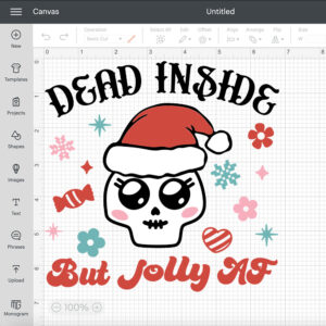 Dead Inside but Jolly AF SVG files for Cricut Trendy Funny Mom Christmas SVG 2