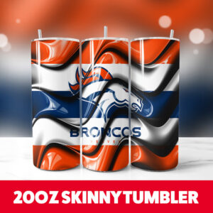 Denver Broncos 10 20oz Skinny Tumbler PNG Digital Download 1