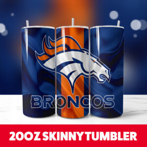 Denver Broncos 15 20oz Skinny Tumbler PNG Digital Download 1