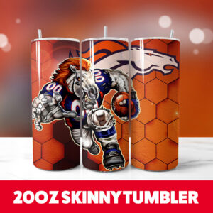 Denver Broncos 20oz Skinny Tumbler PNG Digital Download 1
