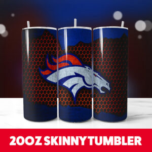 Denver Broncos 5 20oz Skinny Tumbler PNG Digital Download 1