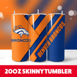 Denver Broncos 8 20oz Skinny Tumbler PNG Digital Download 1