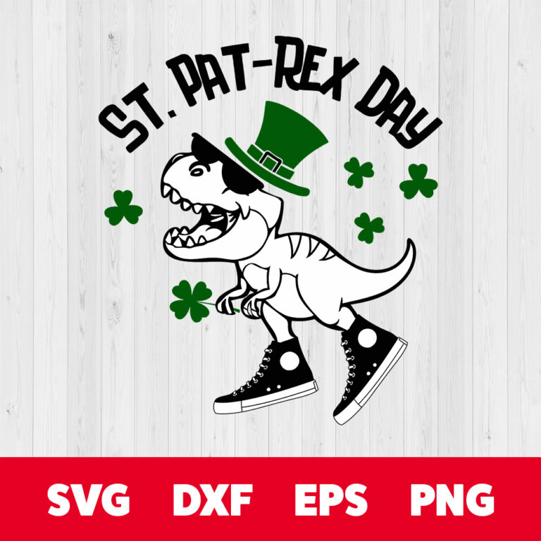 Dinosaur St Patricks day SVGStpat rex day SVGLucky dude SVG 1