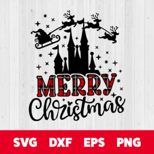 Disney Merry Christmas Castle SVG Disney Christmas SVG 1