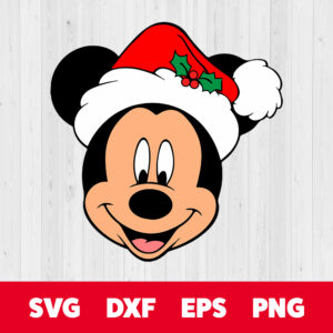 Disney Mickey Santa Hat SVG Mickey Mouse Head SVG 1