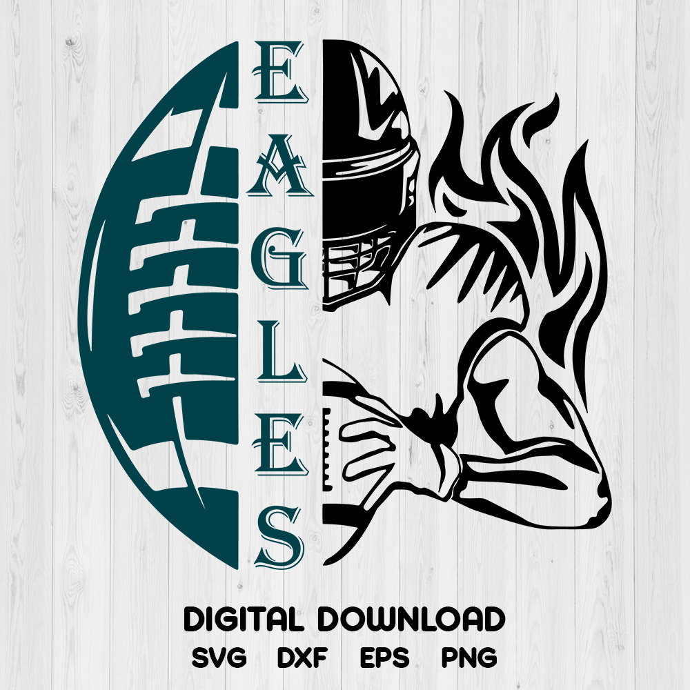 Philadelphia Eagles Silhouette SVG Cutting Files Digital Clip Art