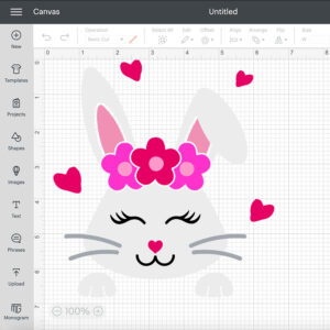 Easter Bunny SVG Rabbit Girl with Flowers Cricut file 2