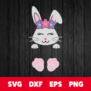 Easter Bunny for Girl Cute Easter Rabbit SVG file 1