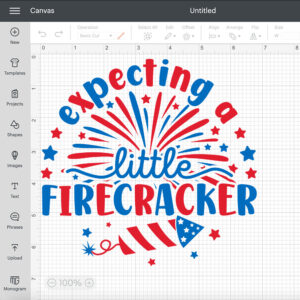 Expecting a Little Firecracker SVG 4th of July Fireworks T shirt Design PNG Files 2