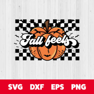 Fall Feels PNG Instant Download Pumpkin Checkered Flag 1