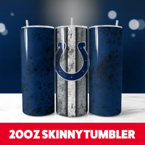 Football Colts Grunge 20oz Skinny Tumbler PNG Digital Download 1