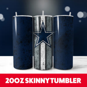 Football Cowboys Grunge 20oz Skinny Tumbler PNG Digital Download 1