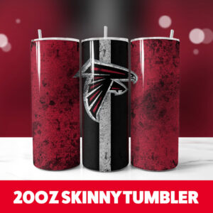 Football Falcons Grunge 20oz Skinny Tumbler PNG Digital Download 1