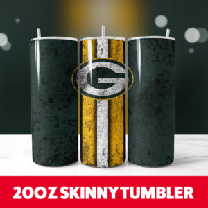 Football Packers Grunge 20oz Skinny Tumbler PNG Digital Download 1