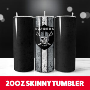 Football Raiders Grunge 20oz Skinny Tumbler PNG Digital Download 1