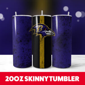 Football Ravens Grunge 20oz Skinny Tumbler PNG Digital Download 1
