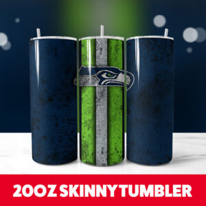 Football Seahawks Grunge 20oz Skinny Tumbler PNG Digital Download 1