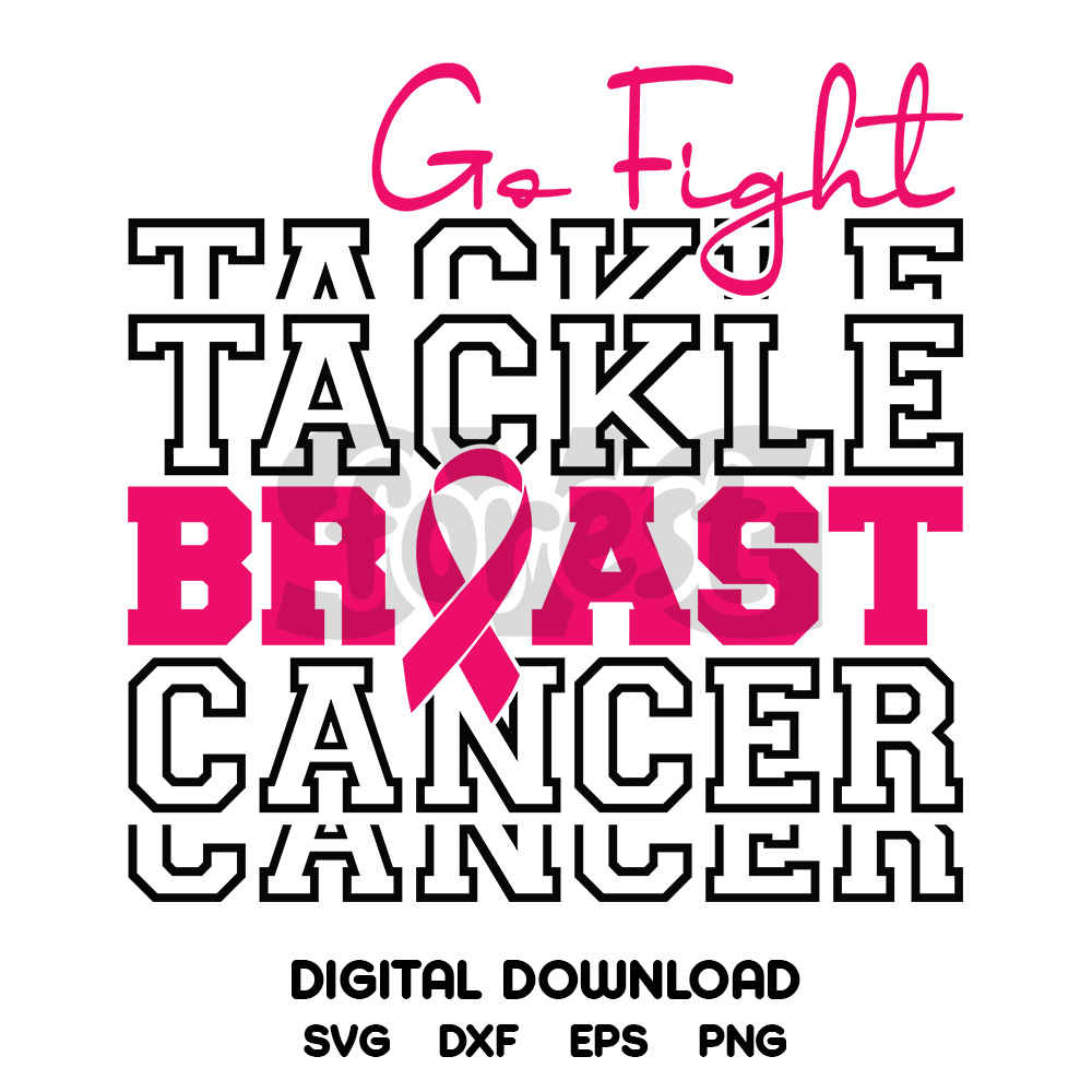 Tackle breast cancer SVG vector for print-ready t-shirts design